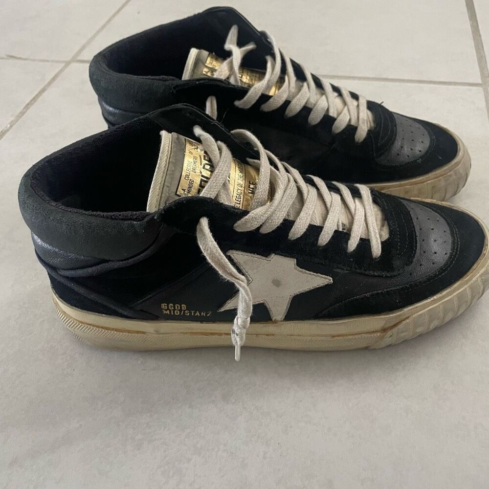 Golden Goose Black and White Athletic Shoes